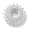 Rack Plating Brass Micro Pave Clear Cubic Zirconia Cabochon Connector Setttings KK-L224-027P-01-1
