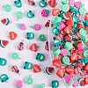 395Pcs 15 Style Fruit & Heart & Flower Handmade Polymer Clay Charms and Resin Teardrop Beads CLAY-SZ0001-42-5