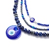 3Pcs 3 Style Lampwork Evil Eye Pendant Necklaces Set NJEW-JN04016-4