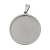 Non-Tarnish 201 Stainless Steel Pendant Cabochon Settings X-STAS-L279-009P-1