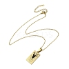 304 Stainless Steel Black Enamel Rectangle with Constellation Pendant Necklaces LS-NJEW-I128-01D-3