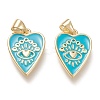 Brass Enamel Pendants LS-ZIRC-F116-10B-G-1
