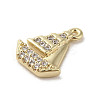Brass Micro Pave Cubic Zirconia Charms KK-C043-06G-2