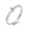 Rack Plating Brass Clear Cubic Zirconia Number 5 Adjustable Rings for Women RJEW-S407-09P-05-1