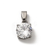 304 Stainless Steel with Clear Cubic Zirconia Charms STAS-G348-06P-1