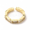 Cubic Zirconia Rectangle Open Cuff Ring KK-A180-41G-01-1