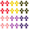 24Pcs 6 Colors Flocking Resin Hollow Pendants RESI-TA0002-76-2