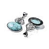 Synthetic Turquoise Oval Pendants G-A093-02P-03-2