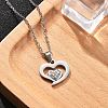 304 Stainless Steel Crystal Rhinestone Heart Pendant Cable Chain Necklaces for Women LS-NJEW-Z056-01D-P-3