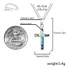 304 Stainless Steel Pave Natural Paua Shell Religion Cross Pendant Necklaces for Women FS-WG66782-01-3