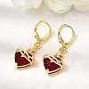 Heart Brass Brass Micro Pave Cubic Zirconia Hoop Earrings EJEW-P333-10B-G-2
