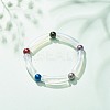 Acrylic Curved Tube & Round Chunky Stretch Bracelet for Women BJEW-JB08282-2