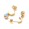 3 Pairs 3 Style Enamel Evil Eye Dangle Stud Earrings EJEW-B020-20G-3
