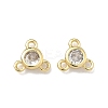 Brass Micro Pave Cubic Zirconia Flat Round Chandelier Component Links KK-B170-05G-03-1