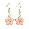 Flower Alloy Enamel Dangle Earrings for Women EJEW-JE06156-4