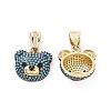 Brass Micro Pave Cubic Zirconia Pendants ZIRC-F136-01G-05-1