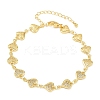 Brass Micro Pave Clear Cubic Zirconia Link Chain Bracelets for Women BJEW-A090-09D-G-4