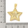 Rack Plating Brass Micro Pave Clear Cubic Zirconia Pendants KK-K341-74G-3