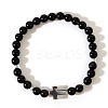 Glass Round Beads Stretch Bracelets RR0079-5