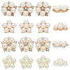 16Pcs 4 Styles Flower Shape Alloy Cabochons JEWB-FG0001-19-1