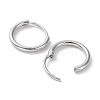 Rhodium Plated 925 Sterling Silver Huggie Hoop Earrings EJEW-K258-02A-P-2