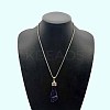 Synthetic Blue Goldstone Fist Pendant Necklaces for Women TJ5862-1