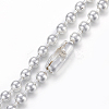 304 Stainless Steel Ball Chain Necklaces NJEW-I215-02S-2