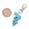 Synthetic Turquoise Dyed Horse Pendant Decorations HJEW-JM04666-3