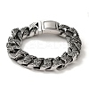 304 Stainless Steel Cuban Link Chain Bracelets for Women Men BJEW-Q341-06D-AS-1