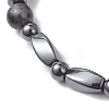 Natural Larvikite & Non-Magnetic Synthetic Hematite Beaded Stretch Bracelets for Women BJEW-JB13136-3