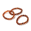 Unisex Natural Sugar Heart Agate Beaded Stretch Bracelets LS-BJEW-K097-01A-03-1