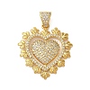 Rack Plating Brass Micro Pave Cubic Zirconia Pendants KK-P279-05C-G-1