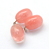 Oval Dyed Cherry Quartz Glass Pendants G-Q433-12-2