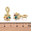 Brass Micro Pave Clear Cubic Zirconia and Enamel European Dangle Charms KK-T079-70G-3