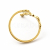 Ion Plating(IP) 304 Stainless Steel Morning Star Open Cuff Ring for Women RJEW-B027-12G-2
