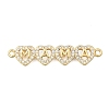 Mother's Day Brass Micro Pave Clear Cubic Zirconia Heart with Word MAMA Links KK-D431-003G-1