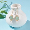 Natural Green Aventurine Braided Dangle Earring EJEW-JE04845-03-2