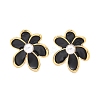 Flower 304 Stainless Steel Stud Earrings EJEW-C142-02G-01-4