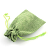 Polyester Imitation Burlap Packing Pouches Drawstring Bags X-ABAG-R005-14x10-02-3