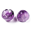 Transparent Spray Painted Glass Beads GLAA-N035-032-C06-1
