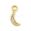 Rack Plating Brass Clear Cubic Zirconia European Dangle Charms KK-G513-38G-1