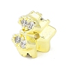 Brass Pave Clear Cubic Zirconia Beads KK-F875-13G-2