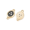 Brass Pave Clear Cubic Zirconia Connector Charms KK-L251-19G-01-2