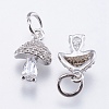 Brass Micro Pave Cubic Zirconia Charms LS-RB-I077-25P-RS-2
