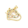 Brass Micro Pave Cubic Zirconia Pendants KK-D317-086G-2