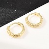 Twist Brass Micro Pave Clear Cubic Zirconia Hoop Earrings EJEW-D348-18G-4