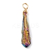 Electroplated Raw Rough Natural Quartz Crystal Copper Wire Wrapped Pendants PALLOY-JF02411-01-3