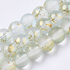 Frosted Spray Painted Glass Beads Strands GLAA-N035-03B-C09-1