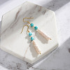 Synthetic Turquoise & Natural Baroque Freshwater Pearl & 925 Sterling Silver Dangle Earrings for Women EJEW-G412-01G-5