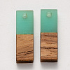 Transparent Resin & Walnut Wood Pendants X-RESI-S358-79B-B03-2